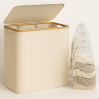 Laundry Basket with Lid | Washing Hamper | Laundry Hamper with Removable Bags | Sortelle