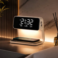 3 in 1 Alarm Clock with Wireless Charger & LED Lamp | Lumiclock