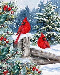 Cardinals in Winter Diamond Painting