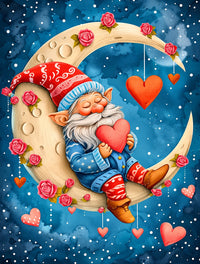 Christmas Gnome on the Moon Diamond Painting