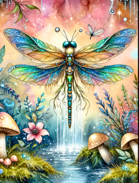 Dragonfly in a Fairyland Diamond Painting