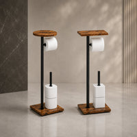 Modern Toilet Roll Holder with Shelf | RollPillar