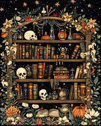 Halloween Bookshelf Diamond Painting