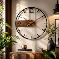 Modern Walnut & Stainless Steel Wall Clock | Chronowalnut