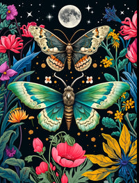 Moth with Flowers Diamond Painting