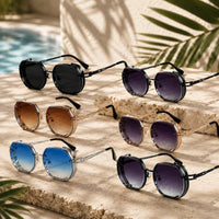 Octagon Sunglasses with Tinted Metal Frame | Octaluxe