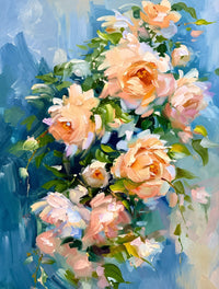 Peach Roses Diamond Painting