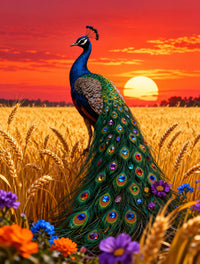Peacock at Sunset Diamond Painting