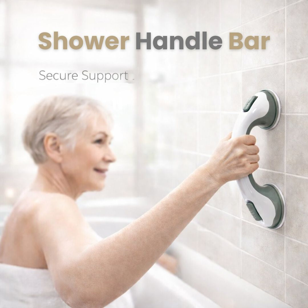 Suction Shower Grab Bar | Bathroom Safety Handle for Seniors | Shower ...