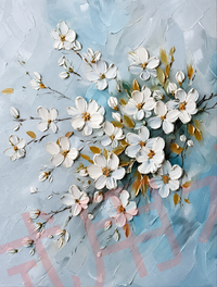 White Flowering Branches Diamond Painting